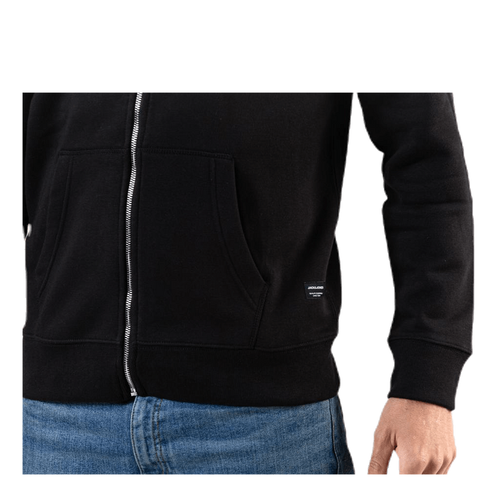 Soft Sweat Zip Hood Black