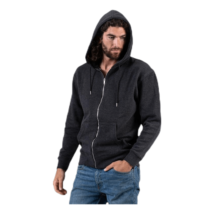 Soft Sweat Zip Hood Grey