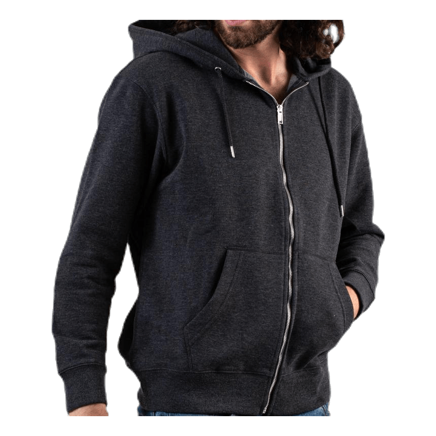 Soft Sweat Zip Hood Grey