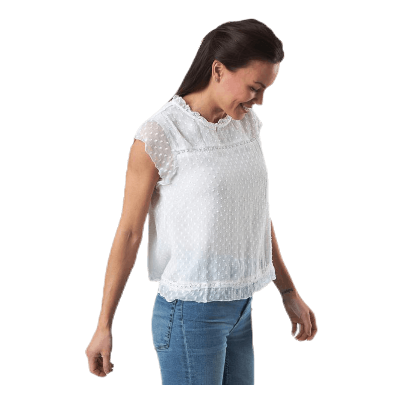 Flora Capsl Top Wvn White