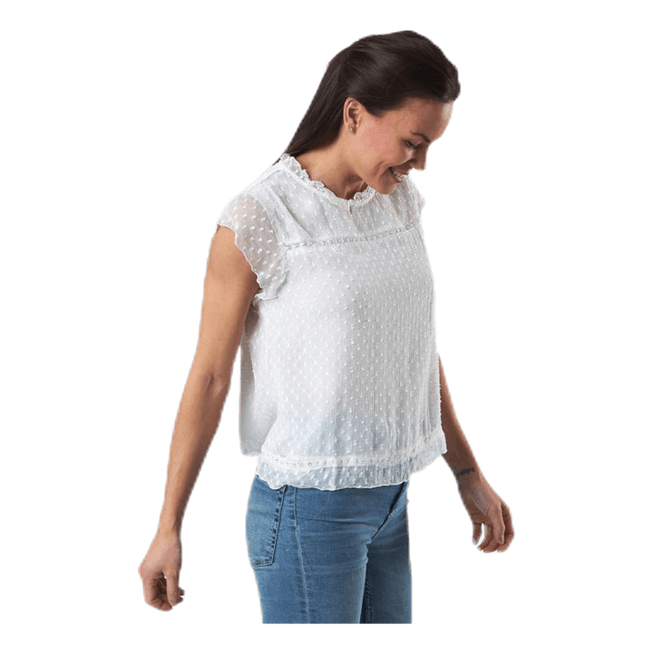 Flora Capsl Top Wvn White