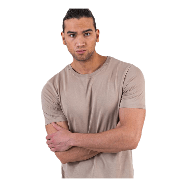 Organic Basic Tee Ss O-Neck Beige