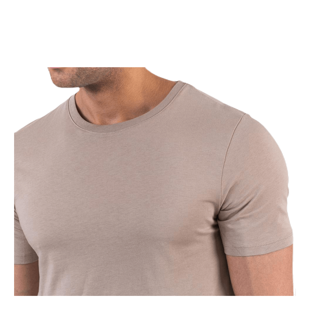 Organic Basic Tee Ss O-Neck Beige