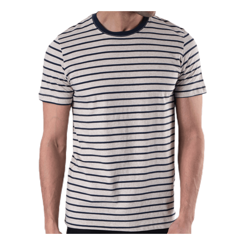 Striped Tee Ss Crew Neck Beige