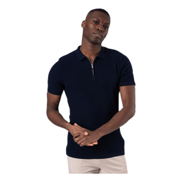 Bristol Knit Ss Polo Blue