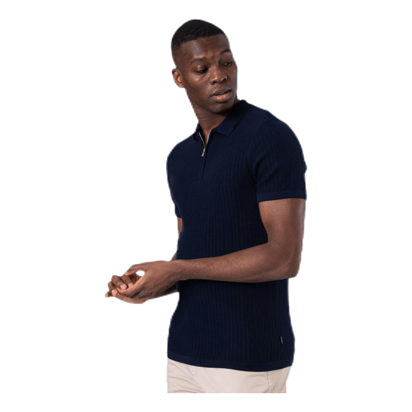 Bristol Knit Ss Polo Blue