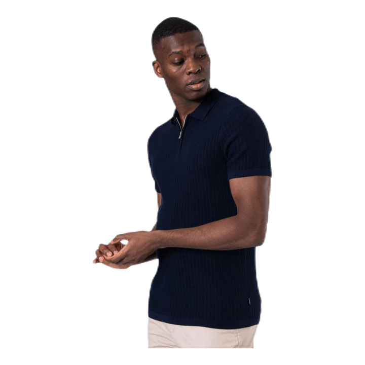 Bristol Knit Ss Polo Blue