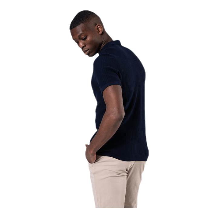 Bristol Knit Ss Polo Blue