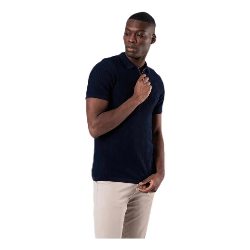 Bristol Knit Ss Polo Blue