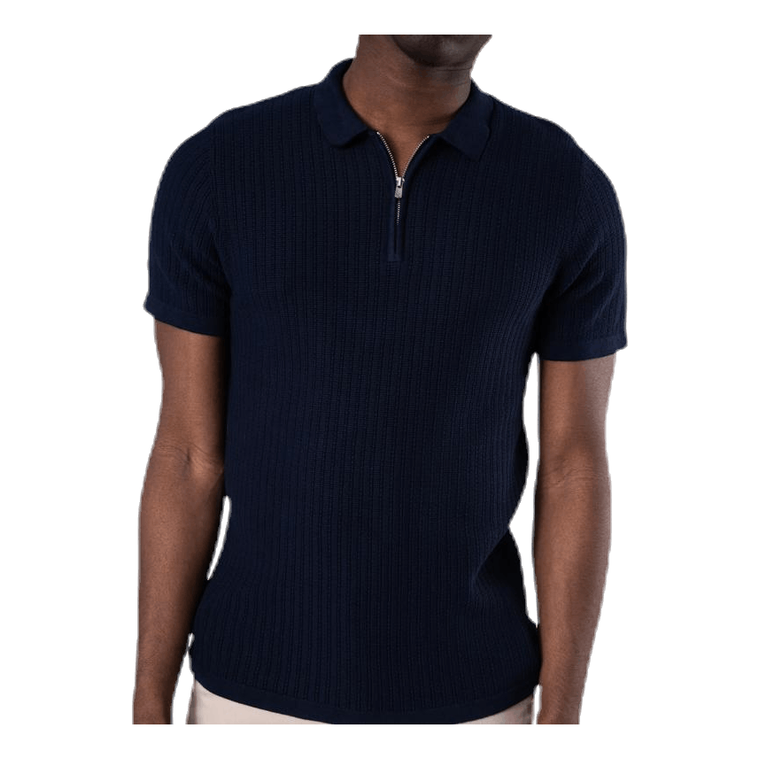 Bristol Knit Ss Polo Blue