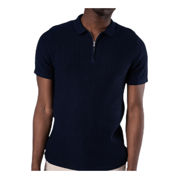 Bristol Knit Ss Polo Blue