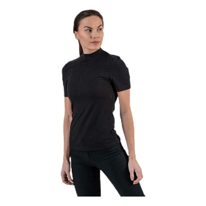 Kylie Ss T-Neck Top  Black