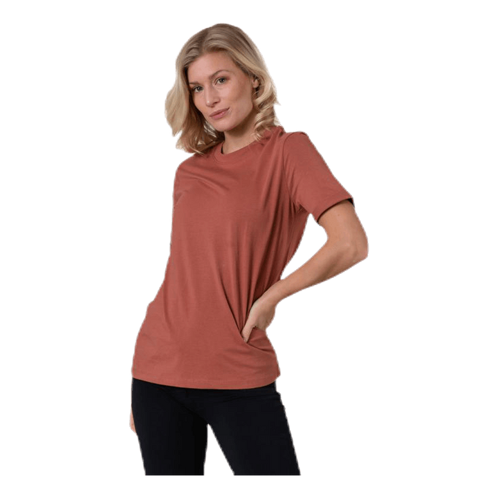 Ria Ss Fold Up Solid Tee Brown