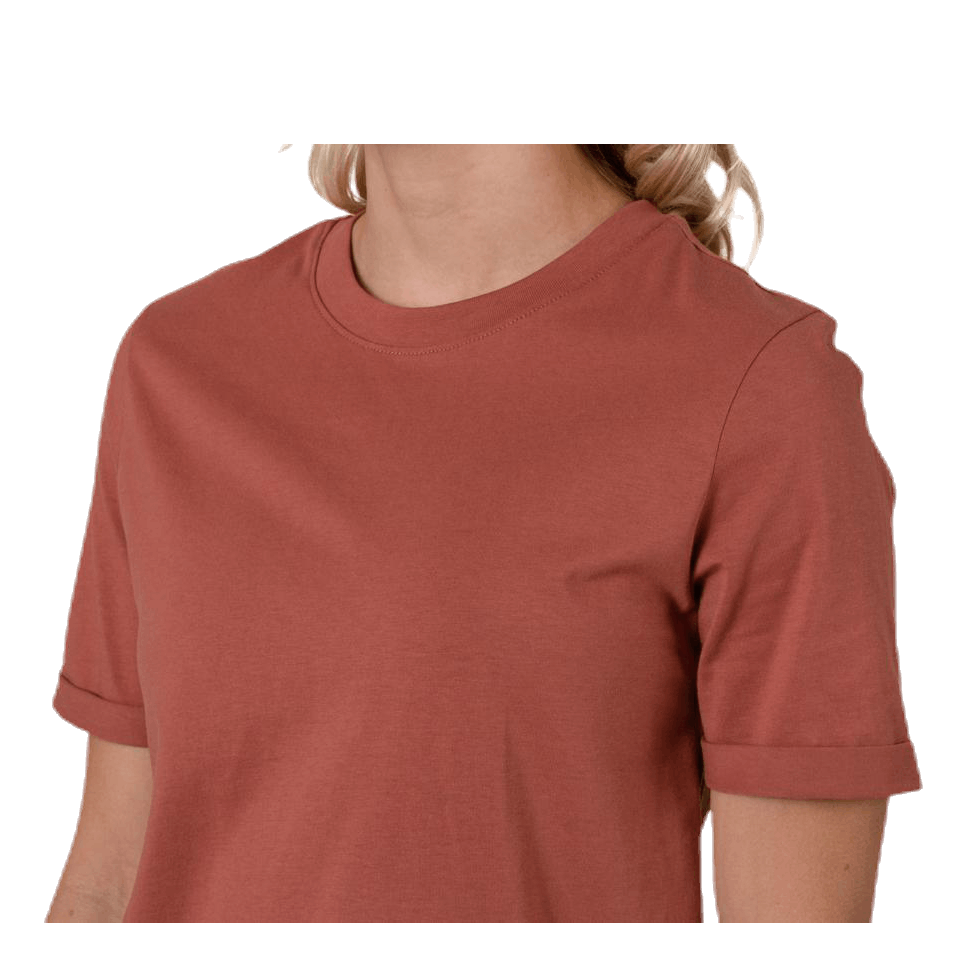Ria Ss Fold Up Solid Tee Brown