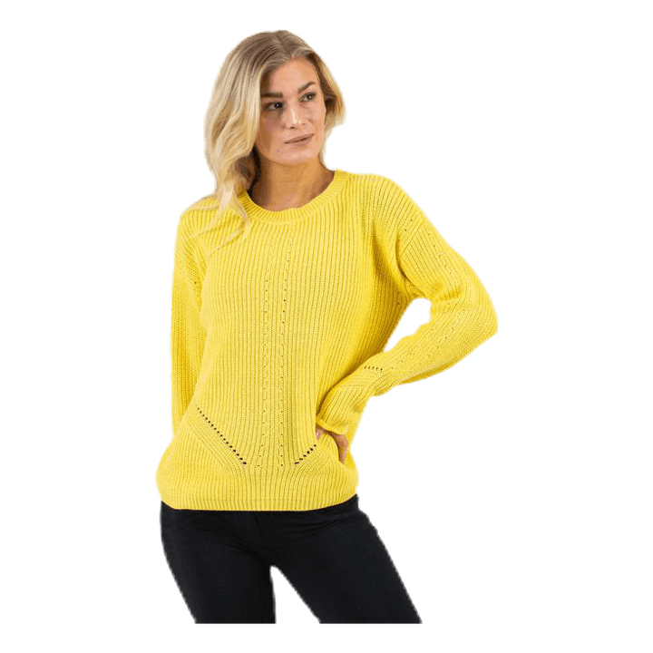 Karie Ls O-Neck Knit Yellow