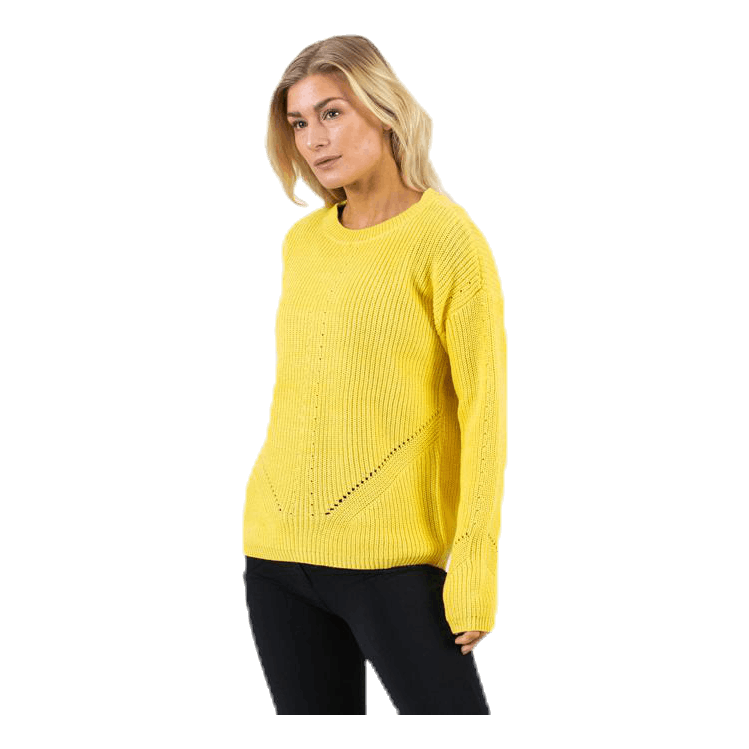 Karie Ls O-Neck Knit Yellow