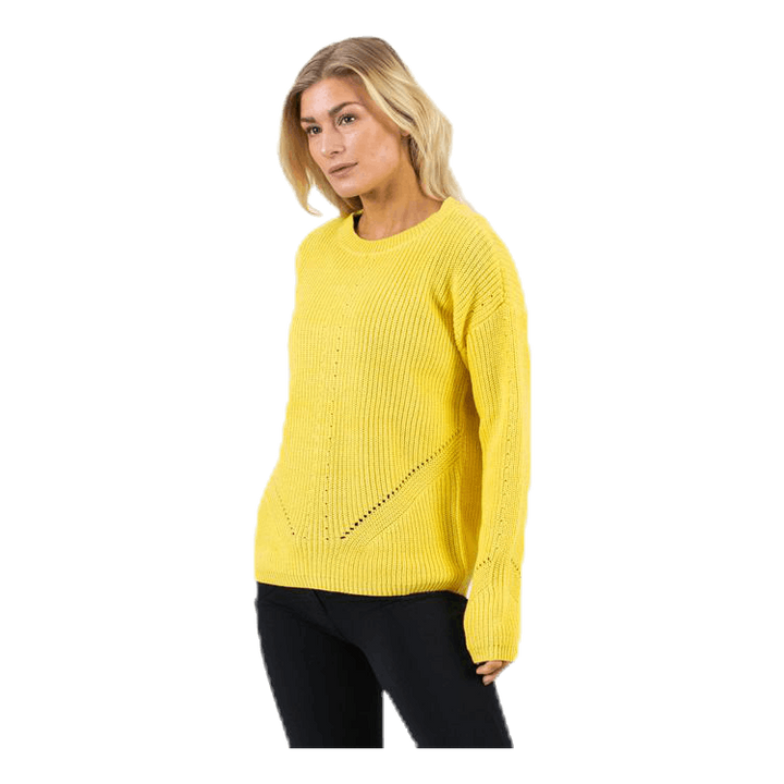 Karie Ls O-Neck Knit Yellow