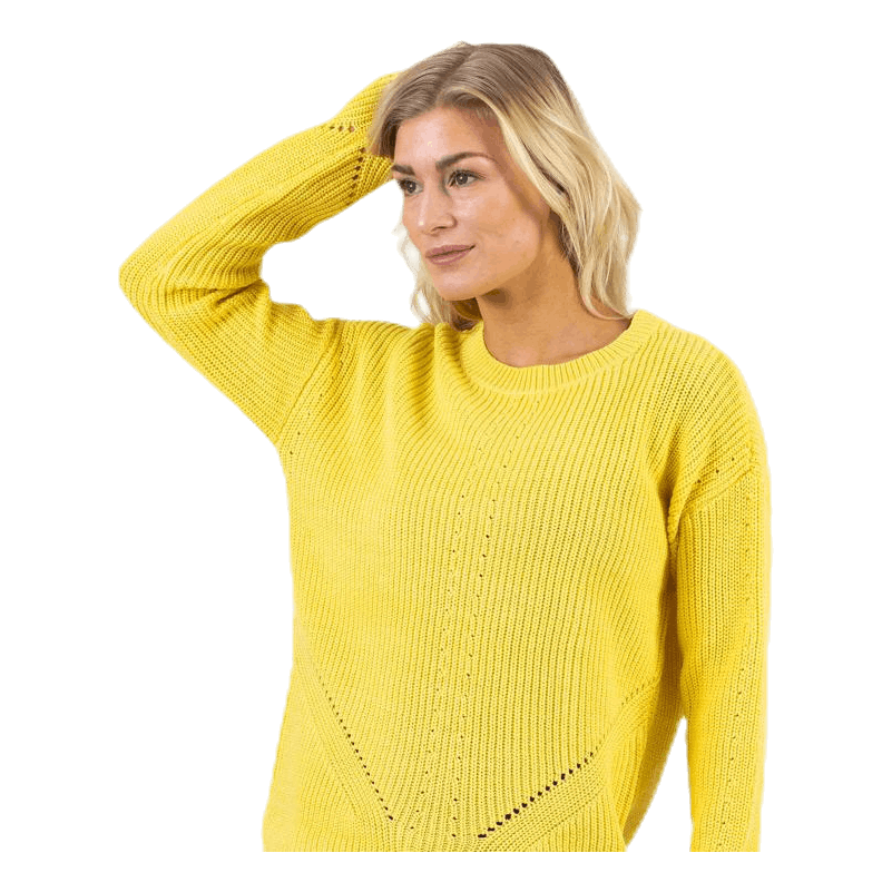 Karie Ls O-Neck Knit Yellow