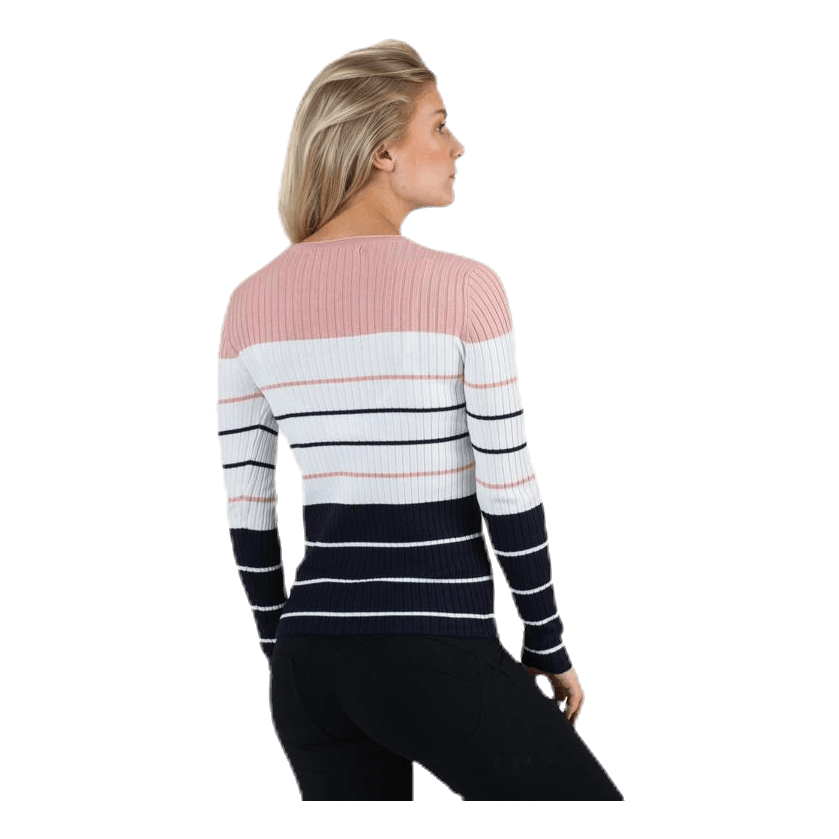 Natalia Stripe  L/S Pullover Knt Red