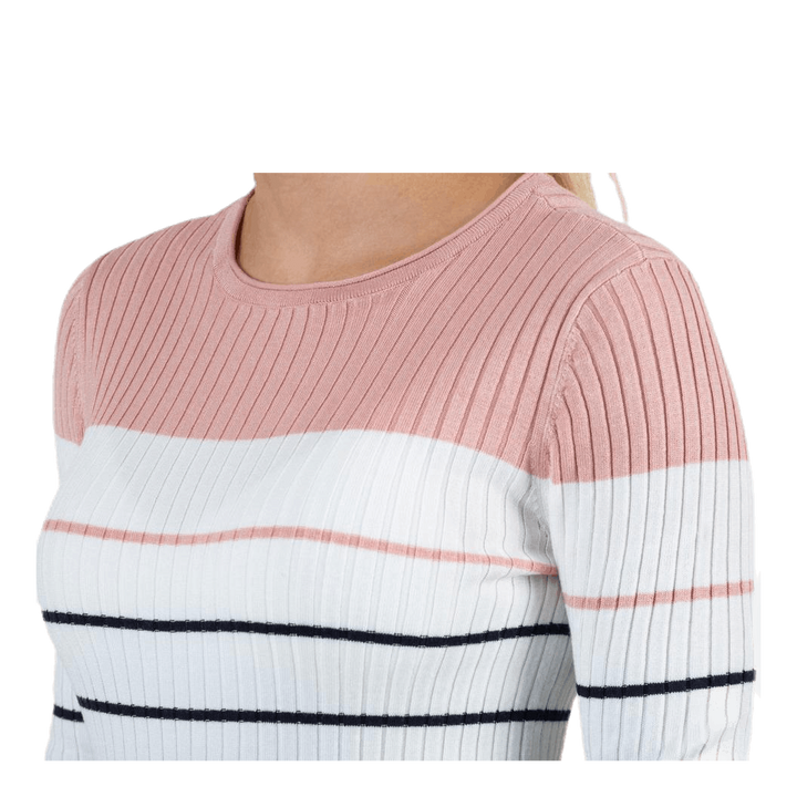 Natalia Stripe  L/S Pullover Knt Red