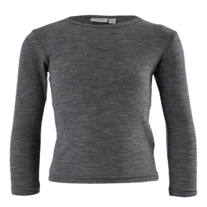 Wang Wool Plain Ls Top Grey