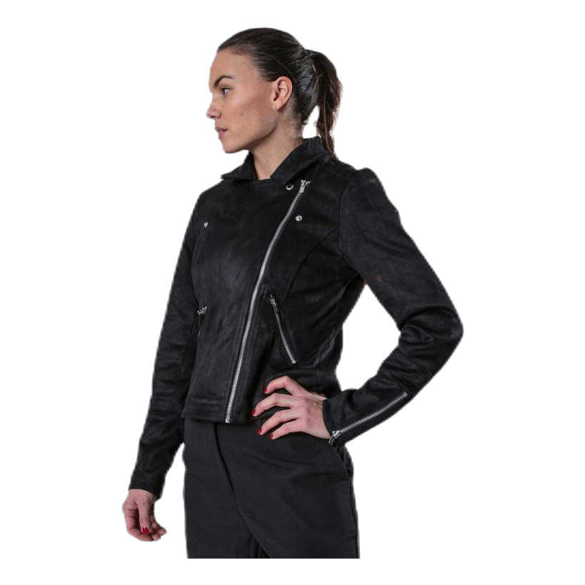 Short black 2025 suede jacket