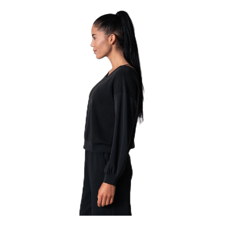 Gaia L/S V-Neck Top Swt Black