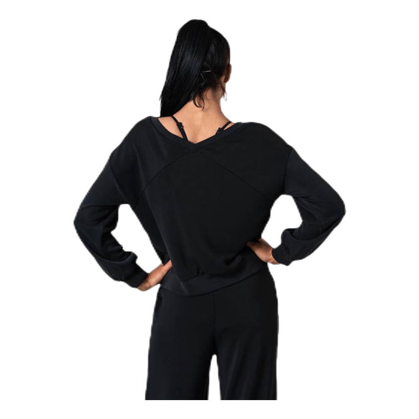 Gaia L/S V-Neck Top Swt Black