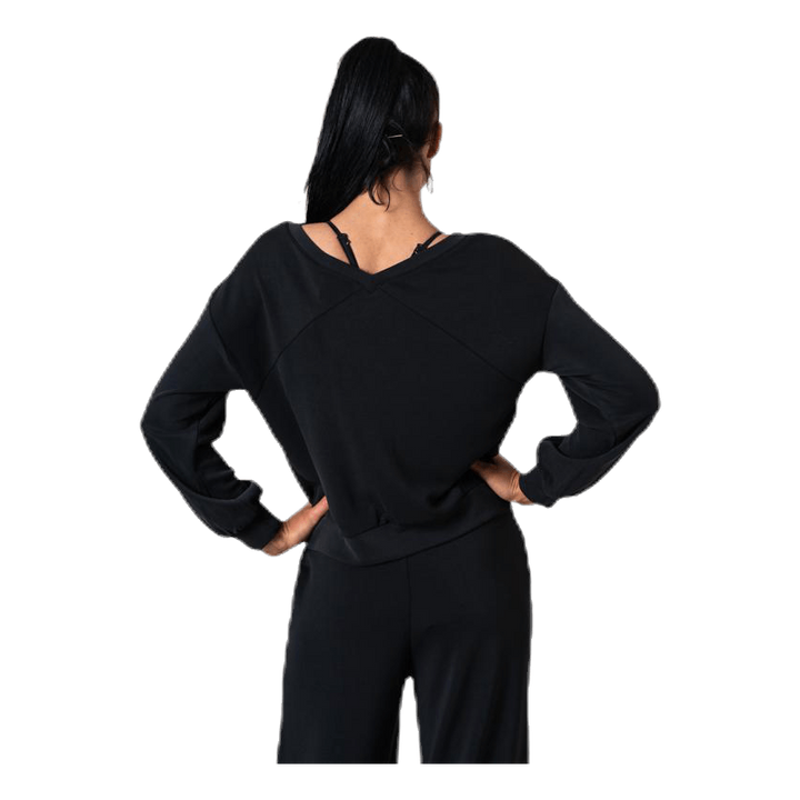 Gaia L/S V-Neck Top Swt Black