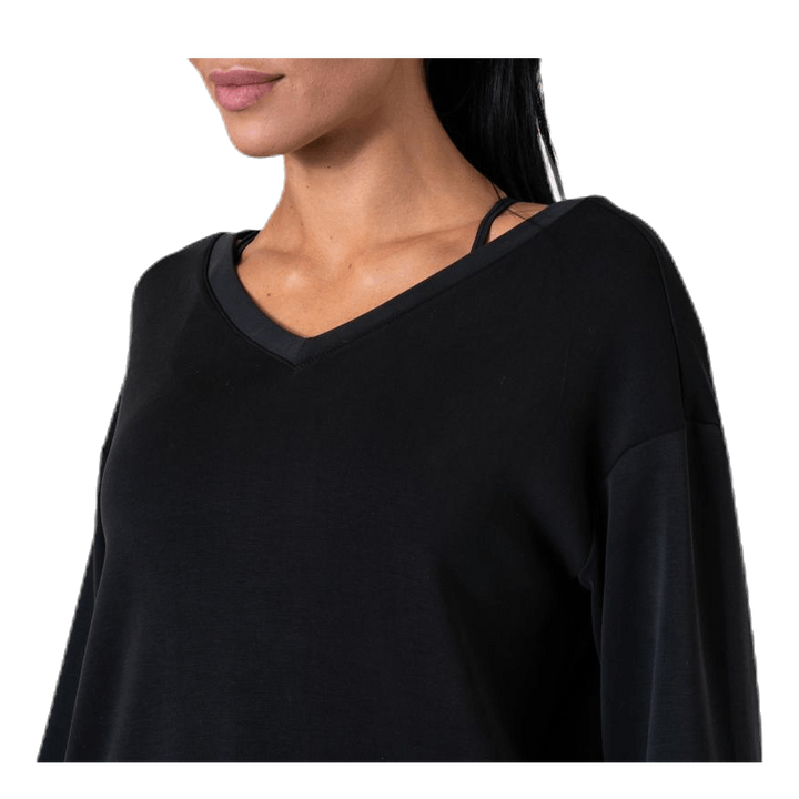 Gaia L/S V-Neck Top Swt Black