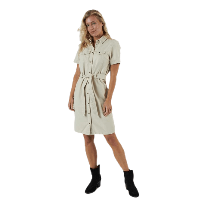 Amir Ss Denim Dress Almond Milk-Vi Beige