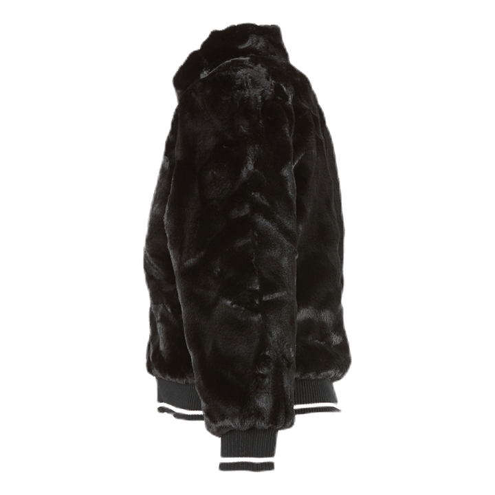Manette Faux Fur Bomber Jacket Black