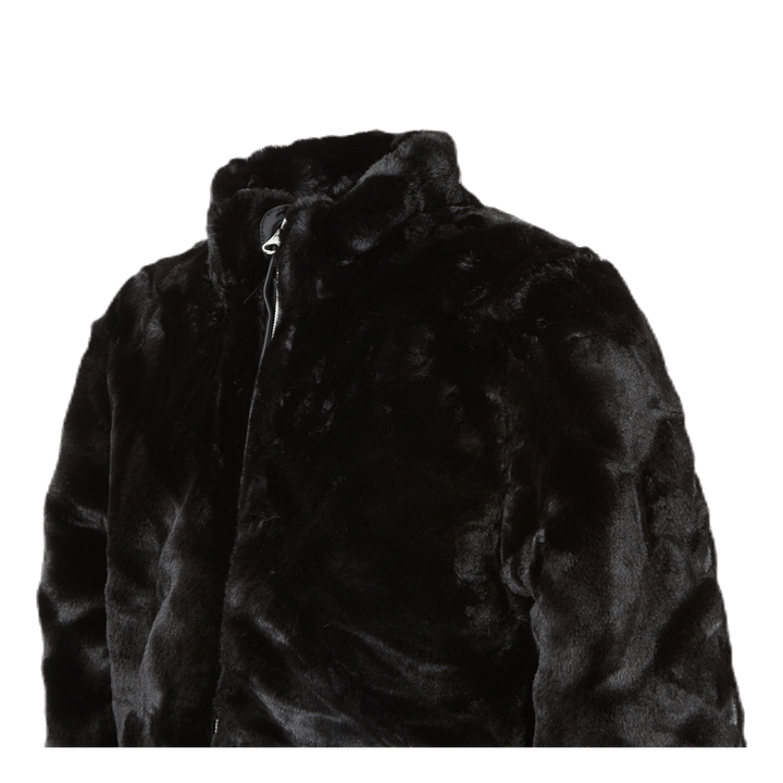 Manette Faux Fur Bomber Jacket Black