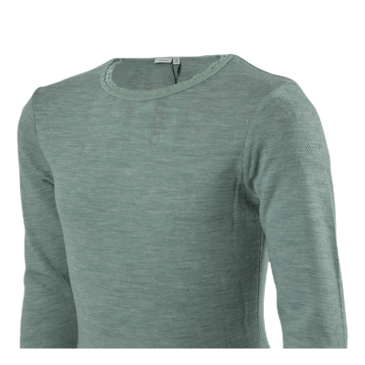 Wang Wool Needle Ls Top Green