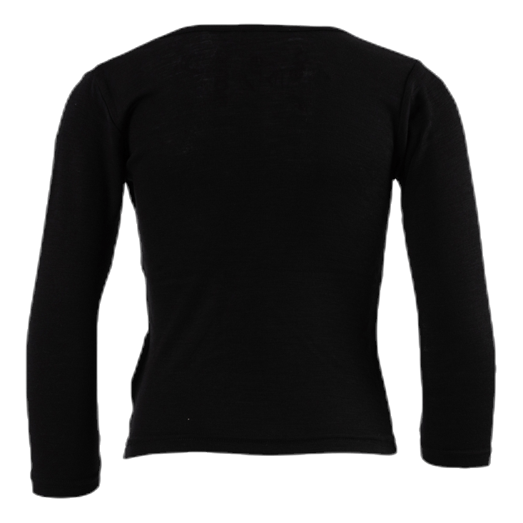 Wang Wool Plain Ls Top Black