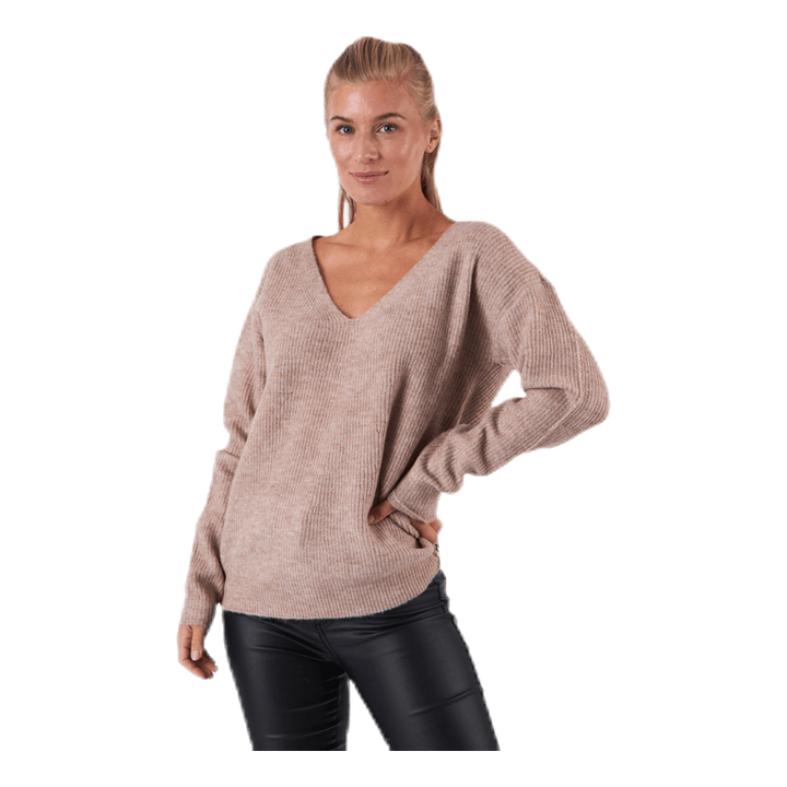 Babett Ls V-Neck Knit Beige
