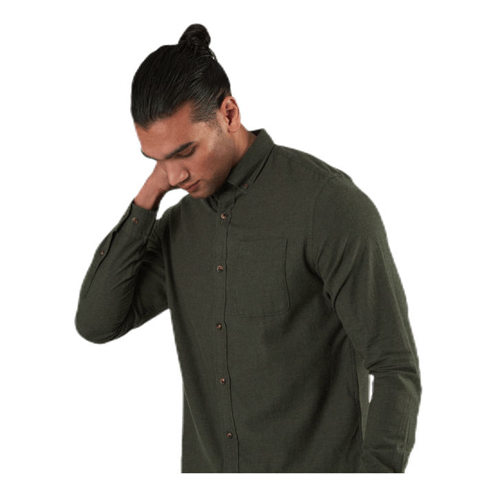 Classic Melange Shirt L/S Green