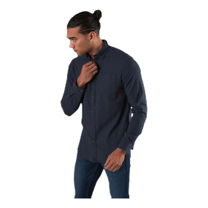 Classic Melange Shirt L/S Blue