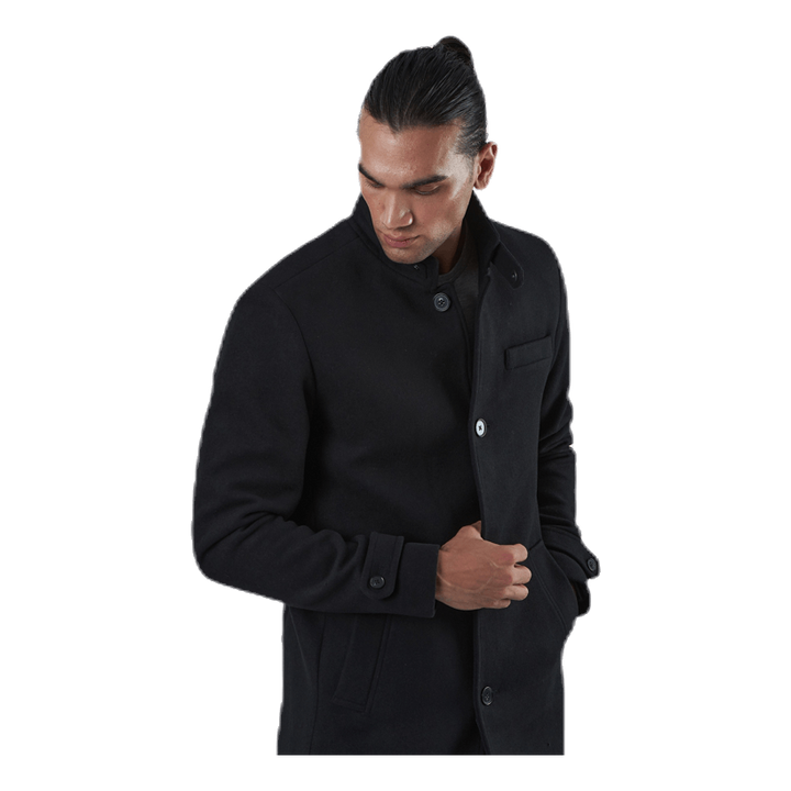 Melton Wool Coat Black