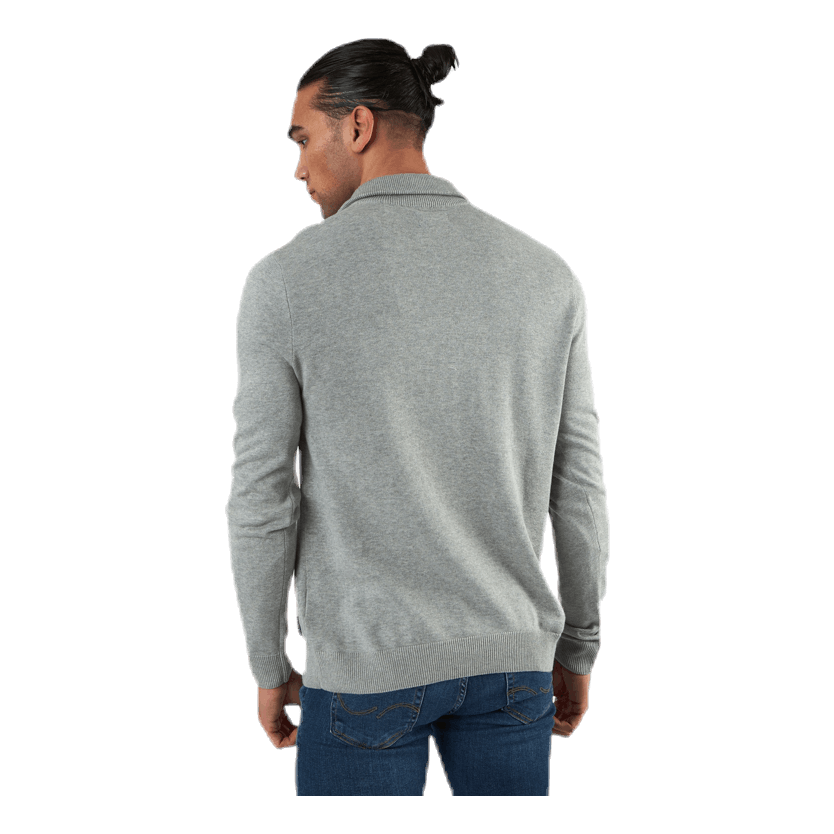 Eli Knit High Neck Zip Grey