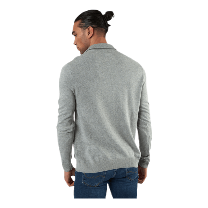 Eli Knit High Neck Zip Grey