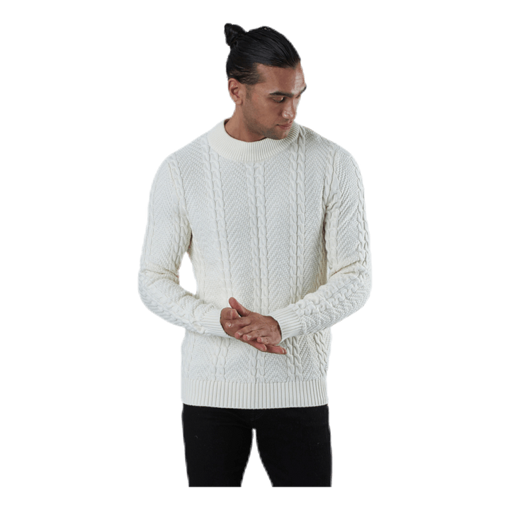 Julian Knit Cable High Neck White