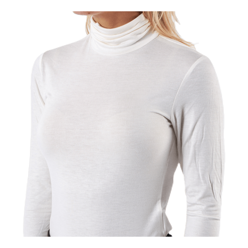 Lela Life L/S Rollneck Top Jrs White