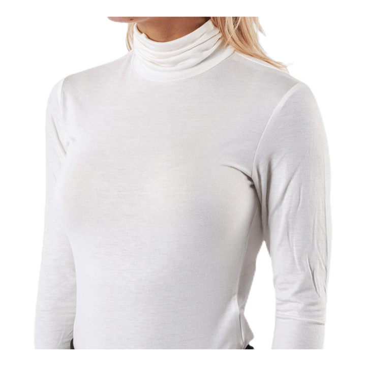 Lela Life L/S Rollneck Top Jrs White