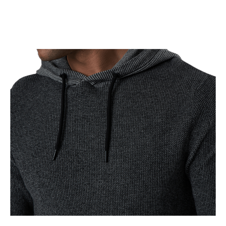 Badge Knit Hood Black