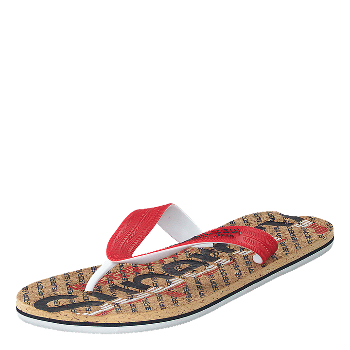 Cork Colour Pop Flip Flop Navy/true Red/cork