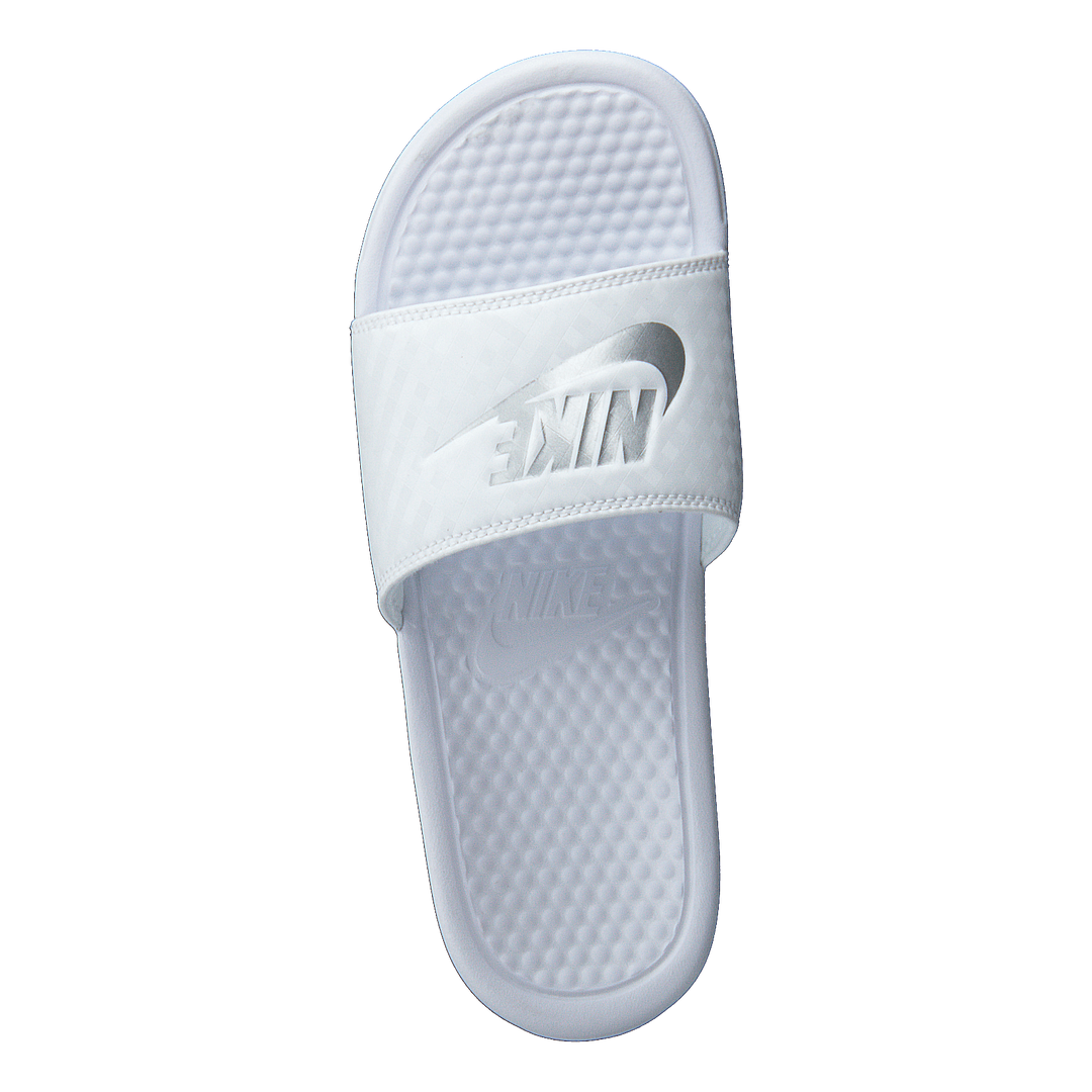 Wmns Benassi Just Do It White/metallic Silver