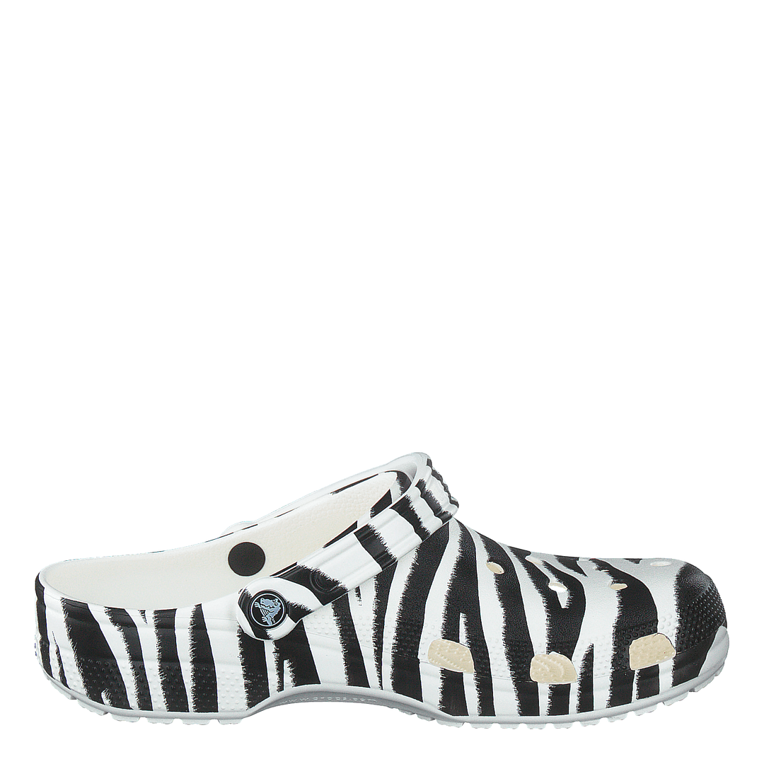 Classic Animal Print Clog White/zebra Print