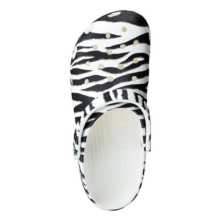 Classic Animal Print Clog White/zebra Print