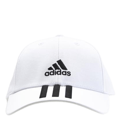 adidas Baseball Twill White Cap – 3 / / Black Stripes Black Cotton